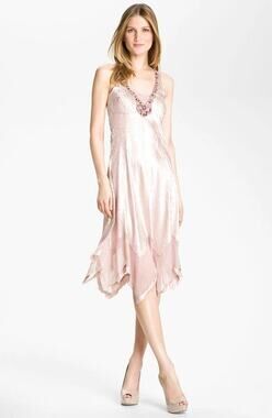 Komarov Beaded Crinkle Dress and Matching Jacket